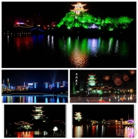 夜色琴台湖